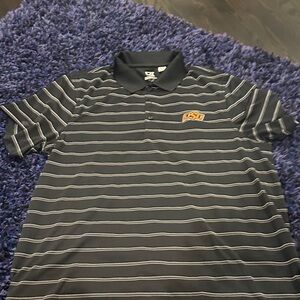 Men's Black Striped Polo Shirt OSU Oklahoma State University Cowboys